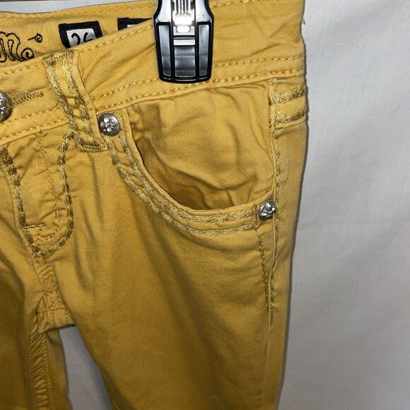 Miss Me Women’s Skinny Jeans Size 26x31 Yellow Streetwear Going Out Party - Picture 4 of 12